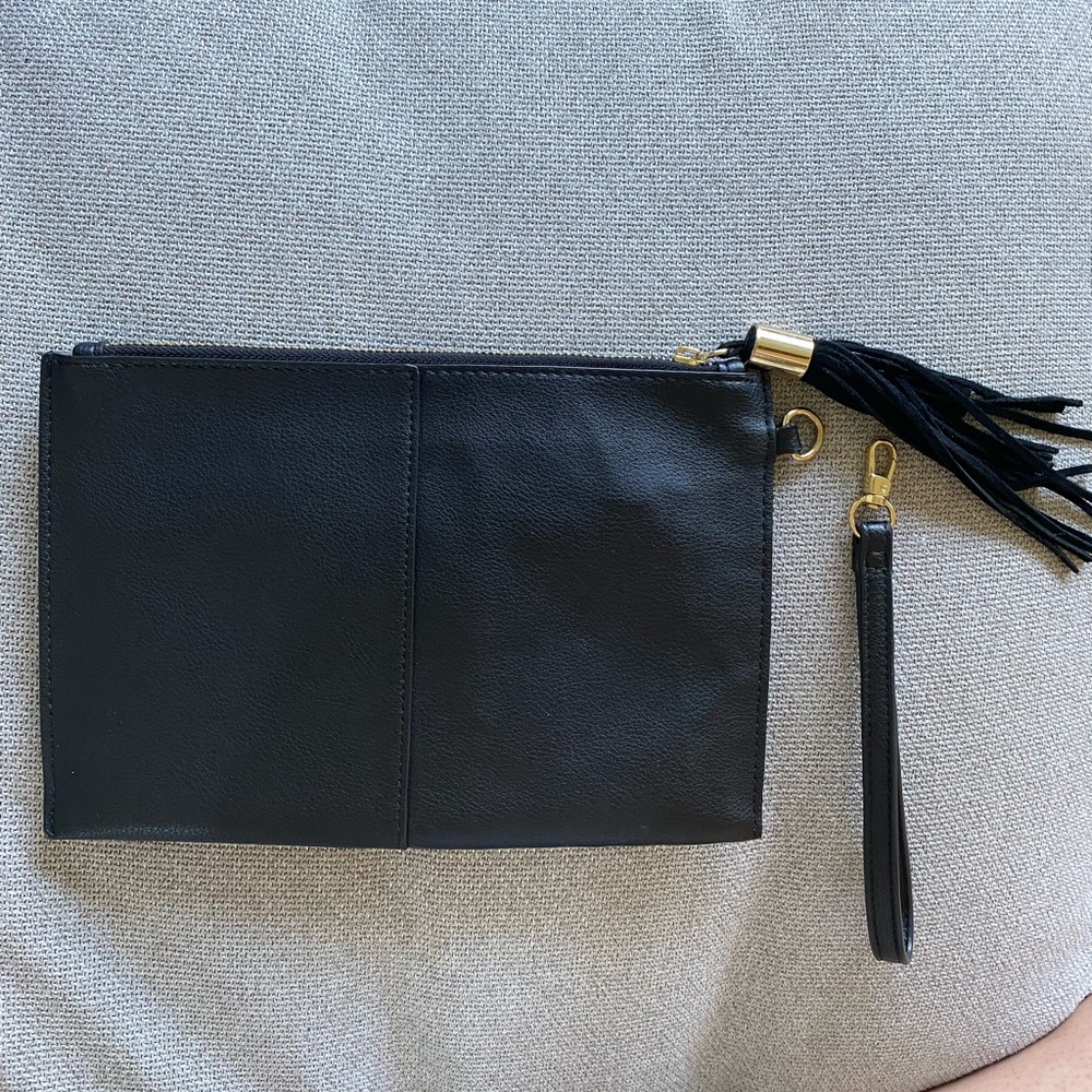 Black zipper clutch